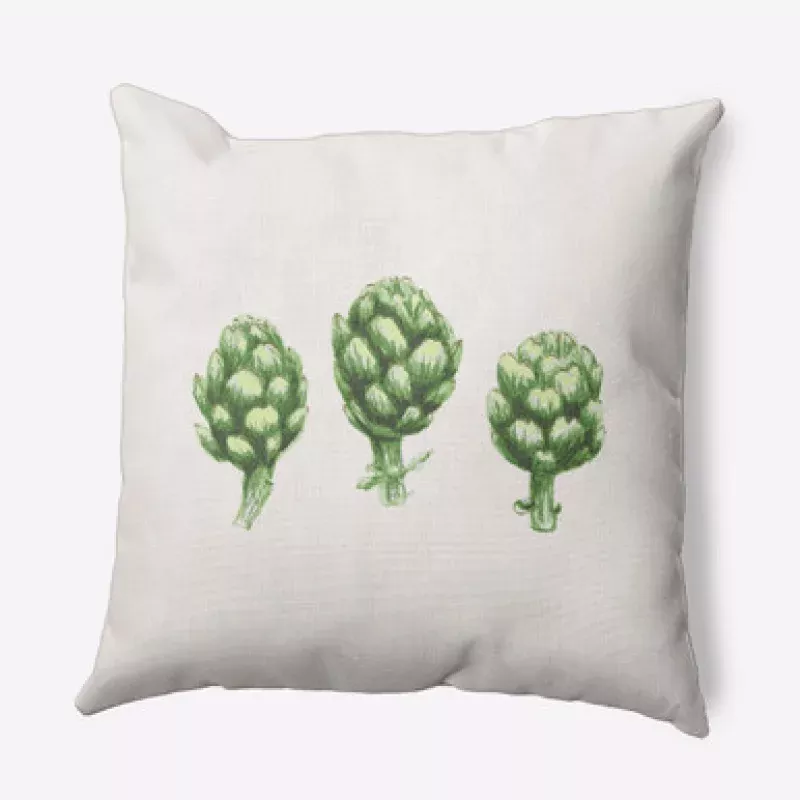 26 x 26 Ivory & White Artichoke Throw Pillow | Pool Central