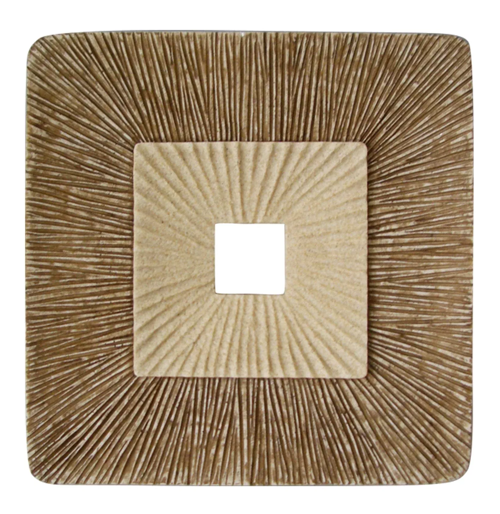 26" X 26" X 2" Brown Concave Square Double Layer RibbedWall Plaque