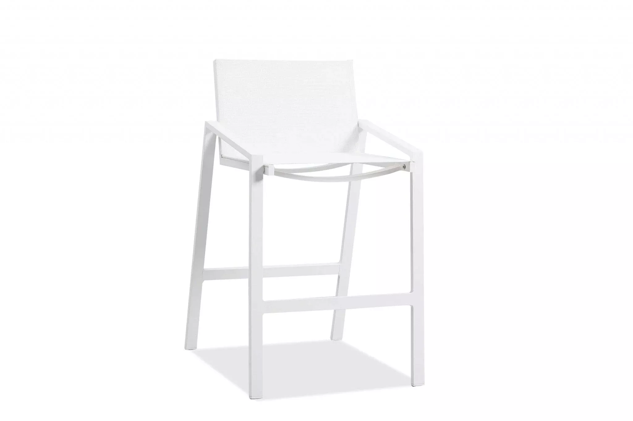 28" White Stainless Steel Counter Height Bar Chair