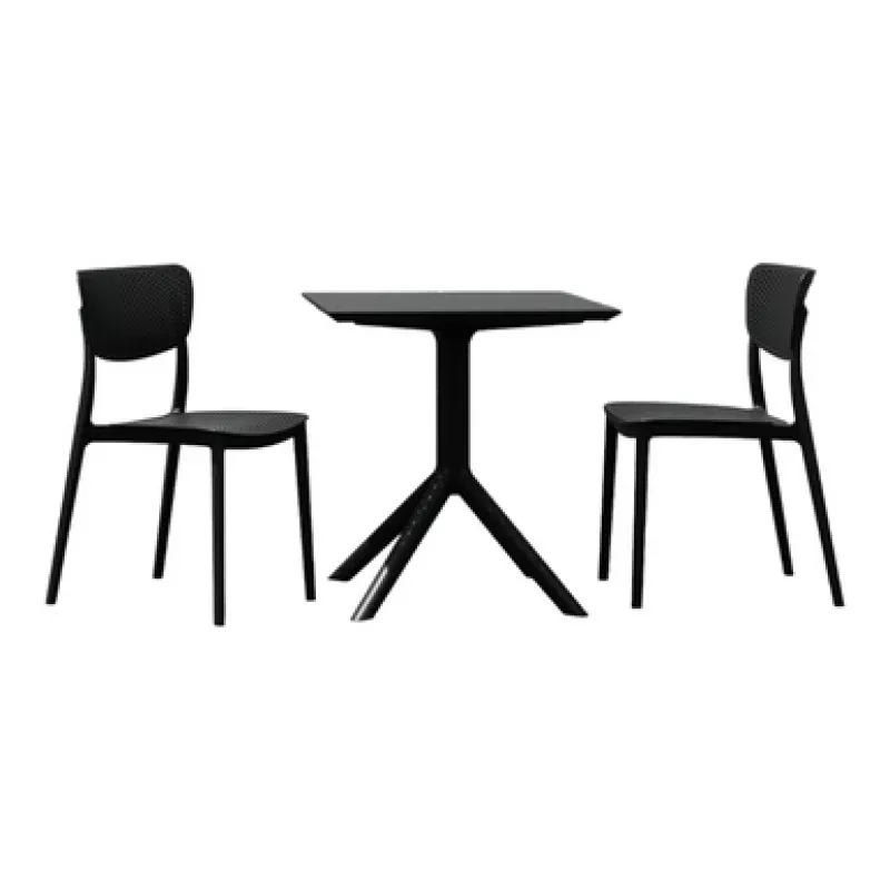 3-Piece Black Patio Bistro Set 33 | Pool Central