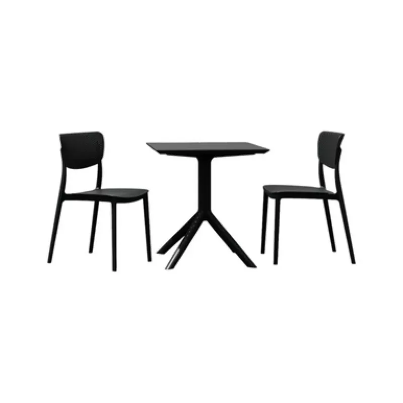 3-Piece Black Solid Patio Bistro Set 33 | Pool Central