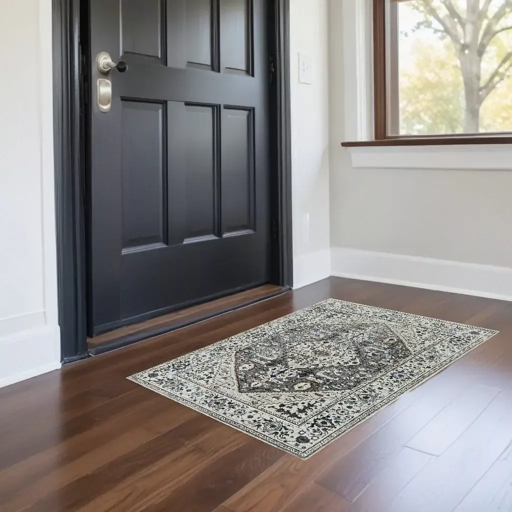 3' X 5' Grey Parisian Area Rug