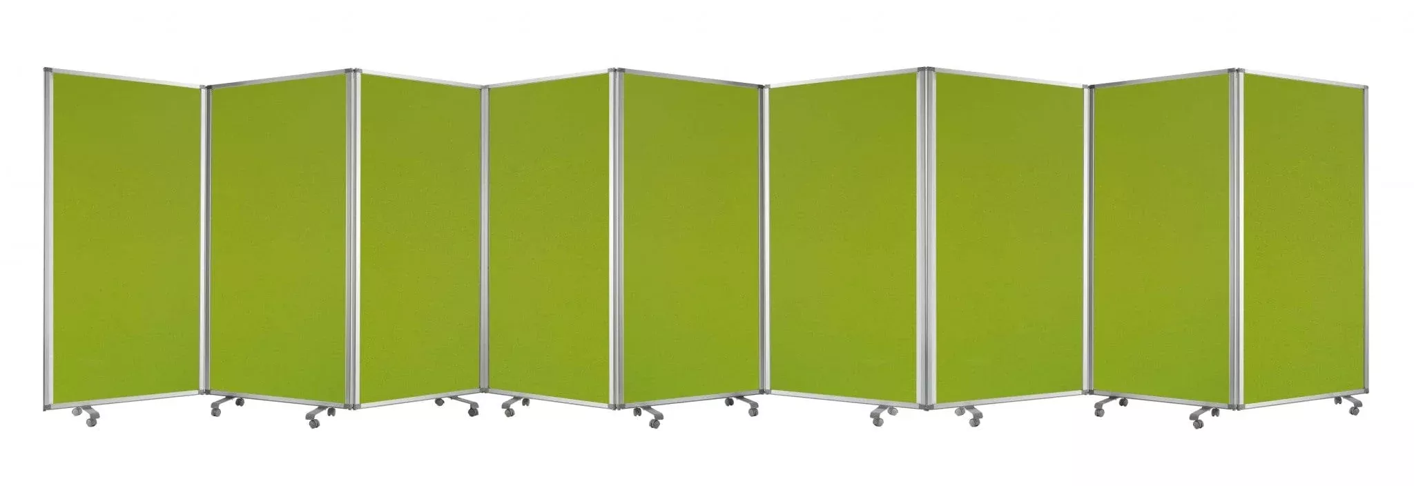 318" X 1" X 71" Green, Metal, 9 Panel, Screen