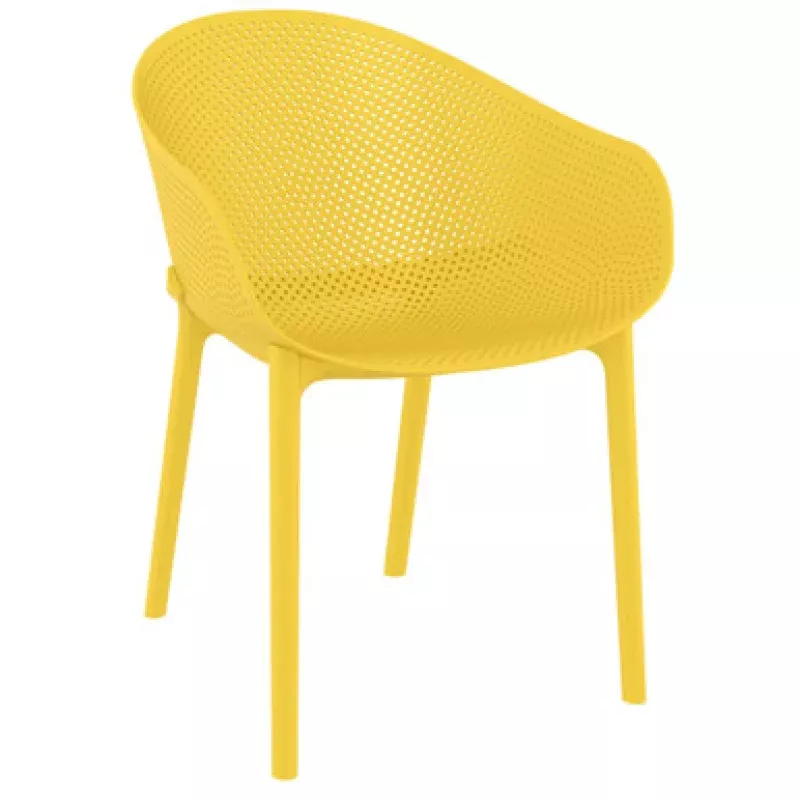 32 Yellow Solid Outdoor Dining Chair | Pool Central