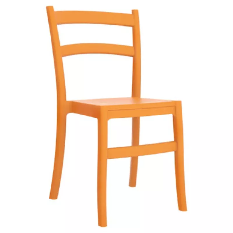 33.5 Orange Solid Patio Dining Armless Chair | Pool Central