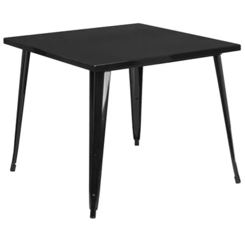 35.5 Black Square Contemporary Outdoor Patio Table | Pool Central