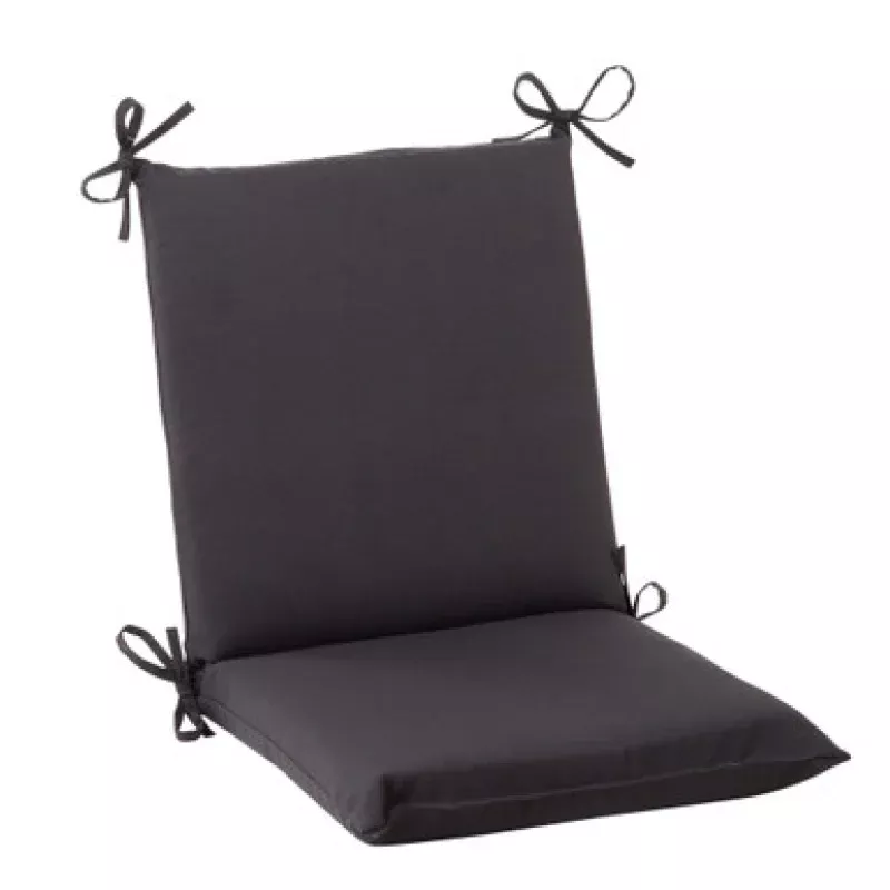 36.5 Black Solid Outdoor Patio Square Edged Chair Cushion | Pool Central