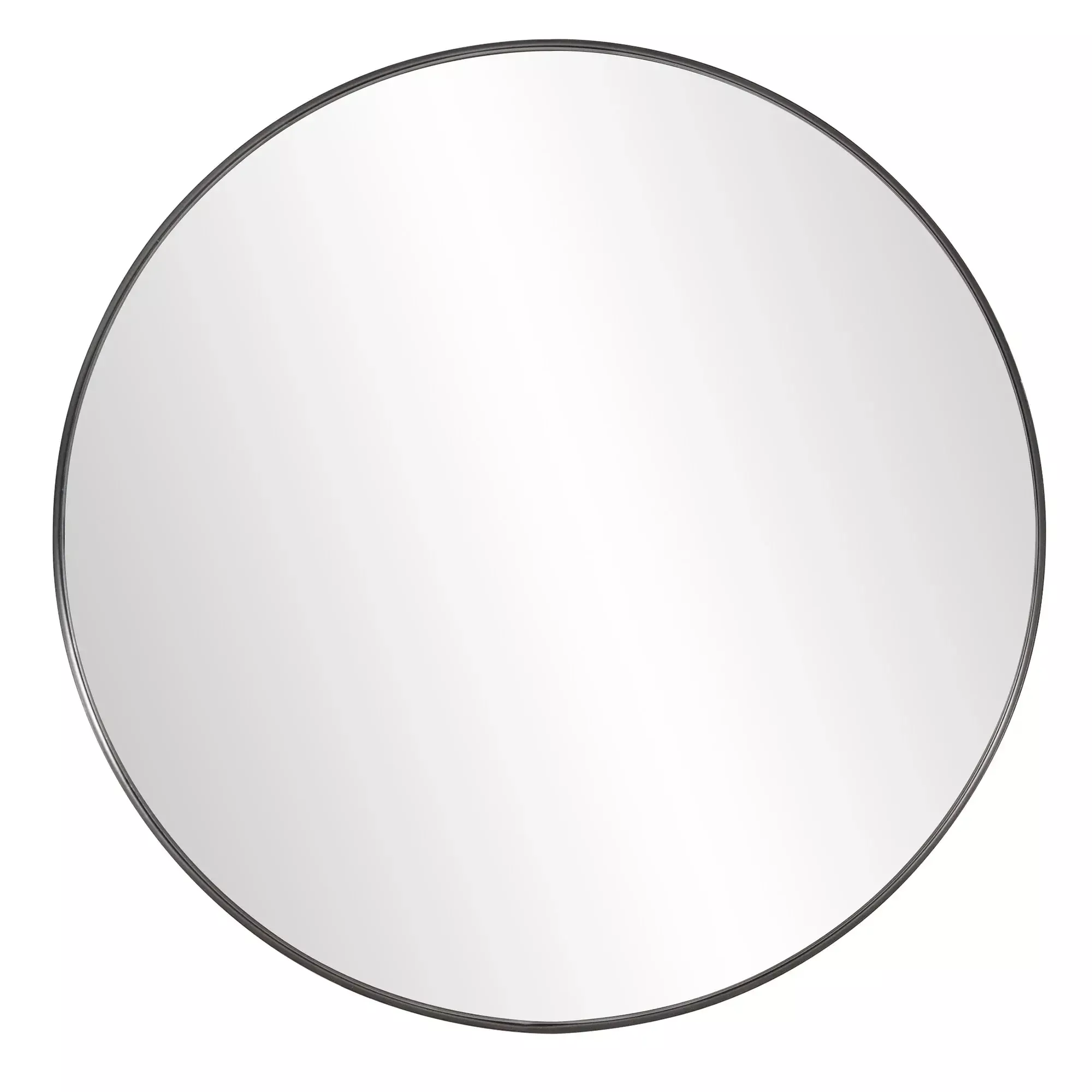 36" Black Round Framed Accent Mirror