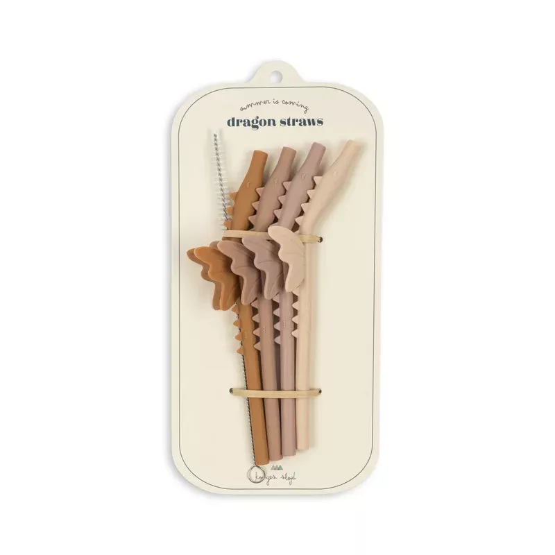4 PACK SILICONE STRAWS DRAGON – blush mix