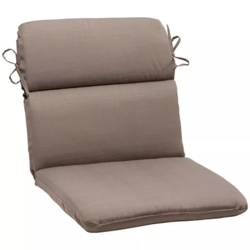 40.5 Solarium Brown Solid Outdoor Patio Rounded Chair Cushion | Pool Central