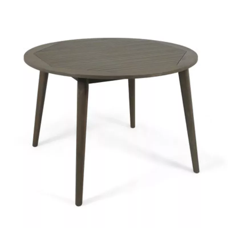 47.25 Gray Contemporary Round Outdoor Dining Table | Pool Central