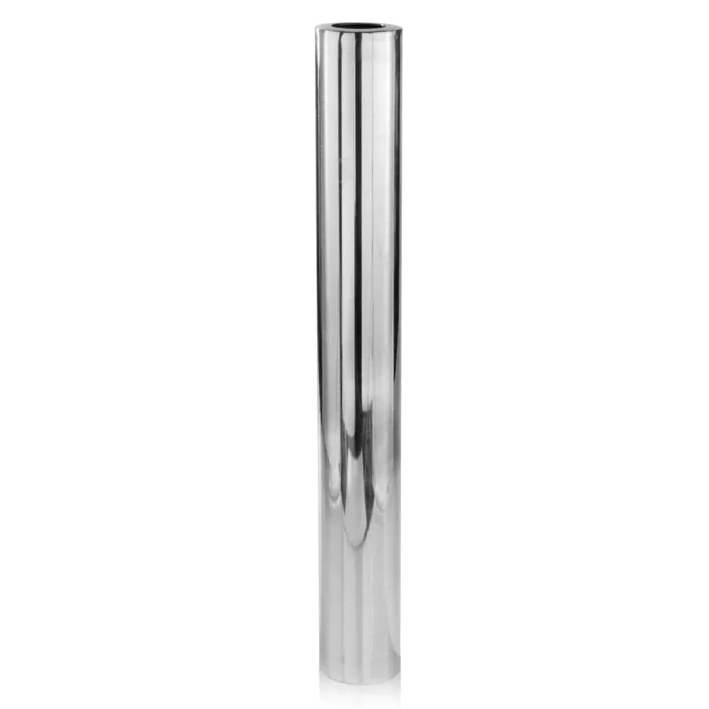 48" Silver Aluminum Cylinder Table Vase