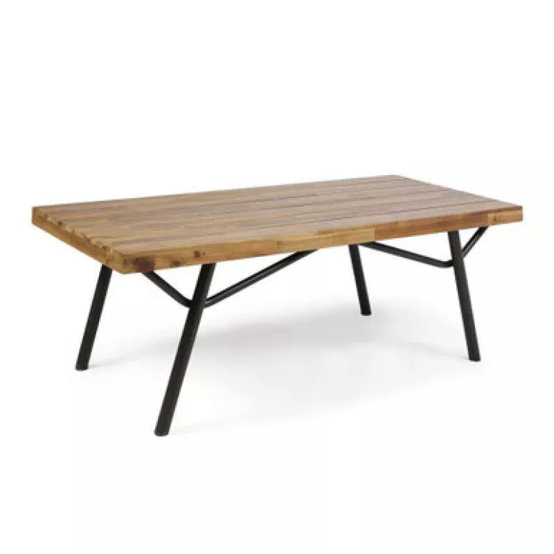 50 Brown & Black Contemporary Rectangular Outdoor Coffee Table | Pool Central