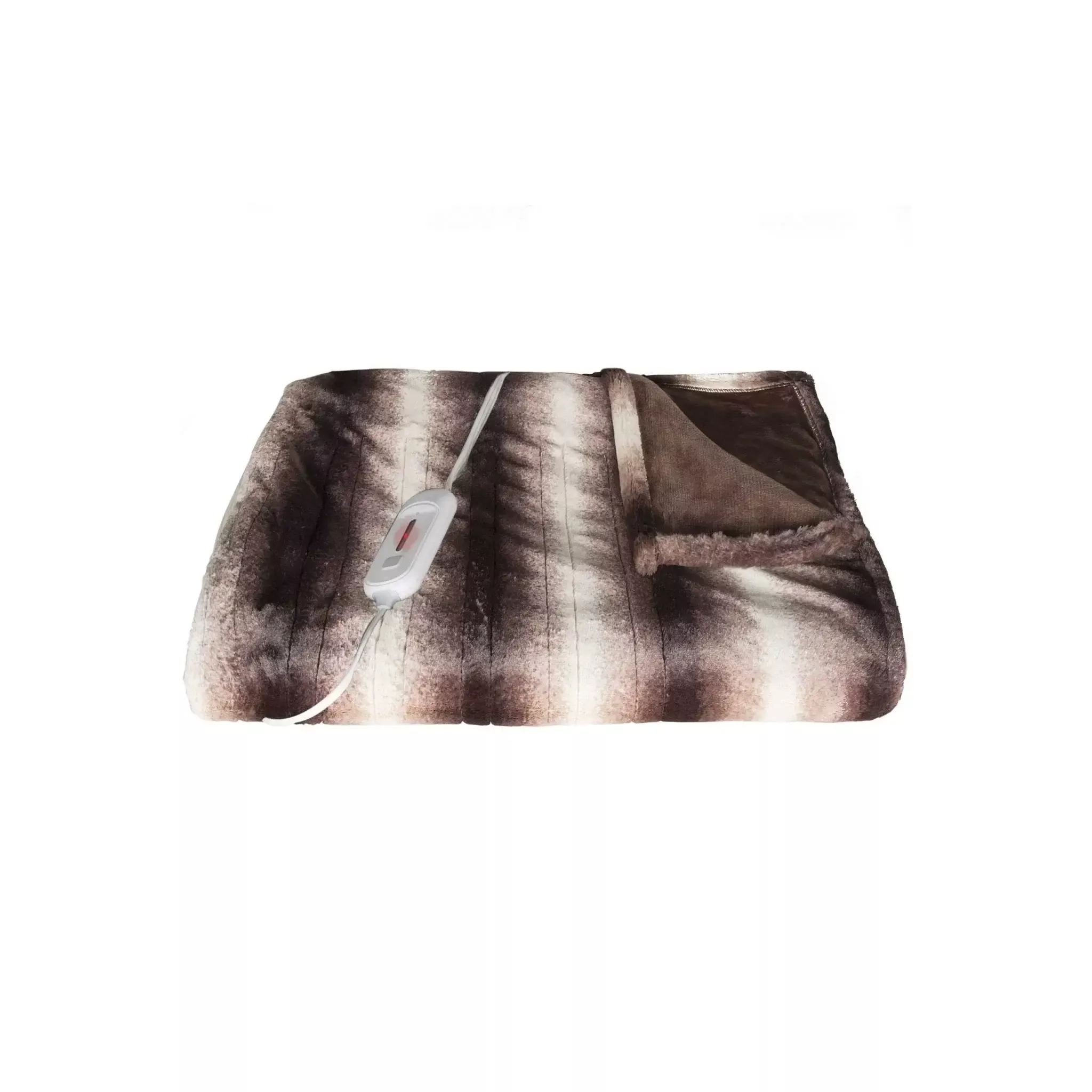 50" X 60" Brown And White Modern Contemporary HeatedThrow Blankets