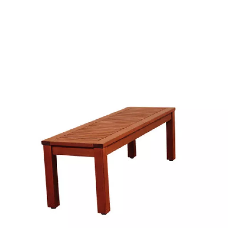 52 Brown Richfield Eucalyptus Patio Backless Bench | Pool Central