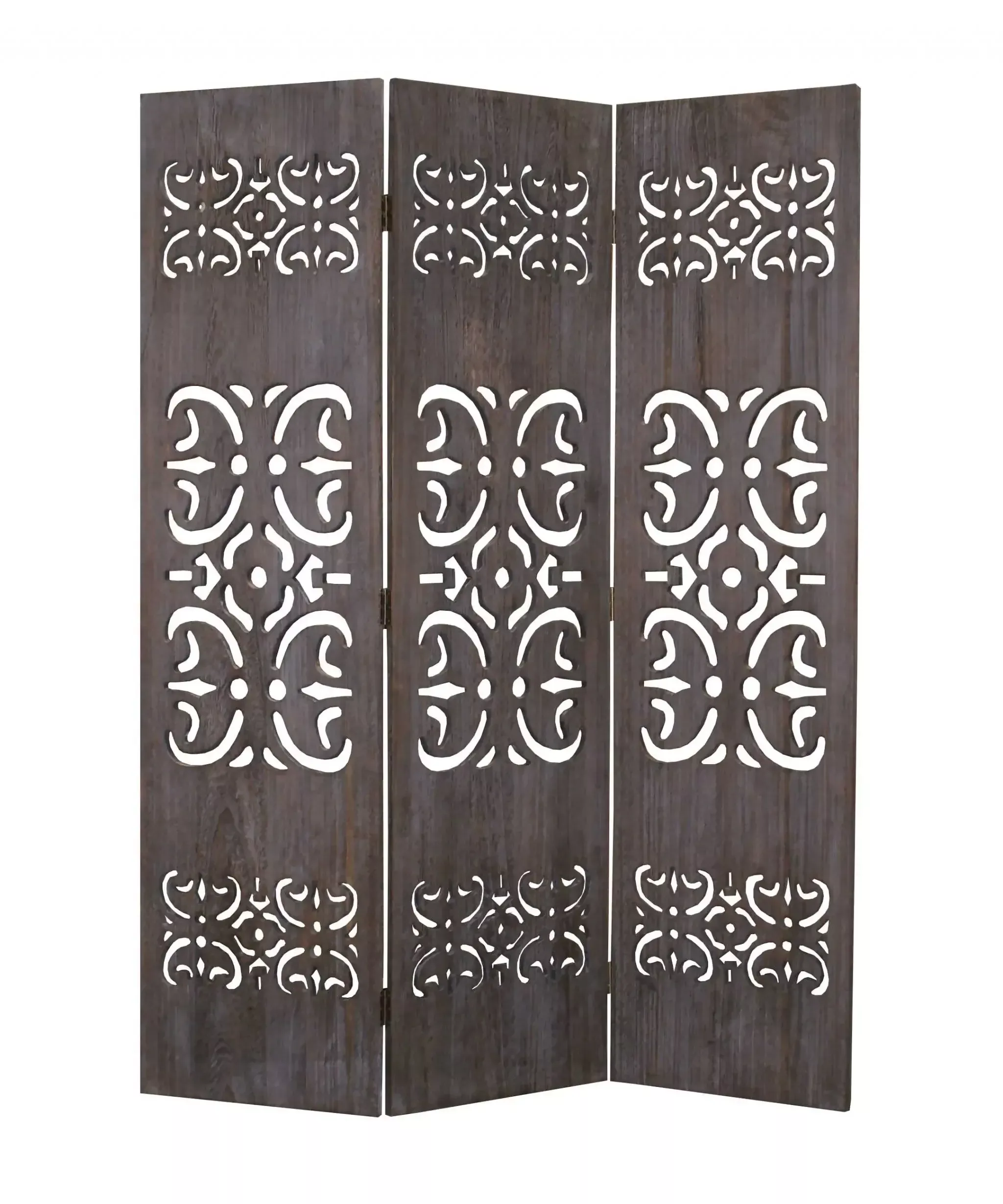 52 X 67 Brown 3 Panel WoodScreen