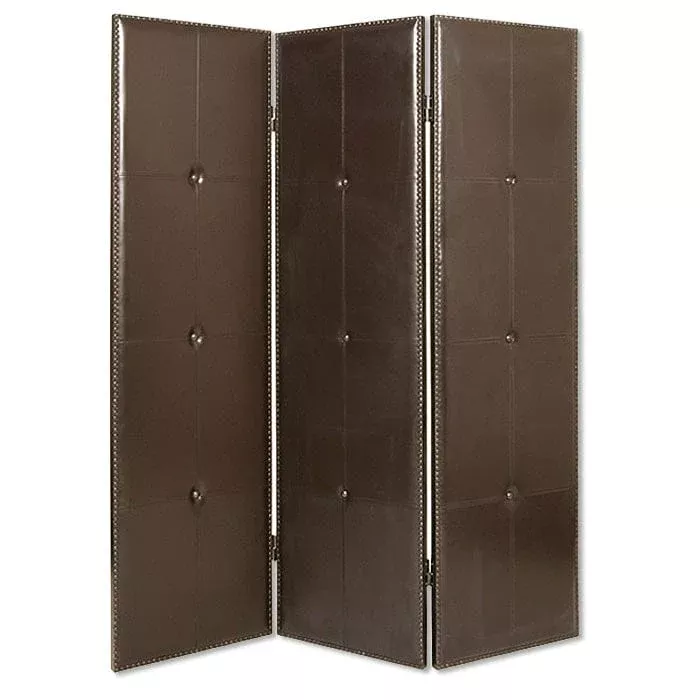 60" X 72" Brown Faux LeatherScreen