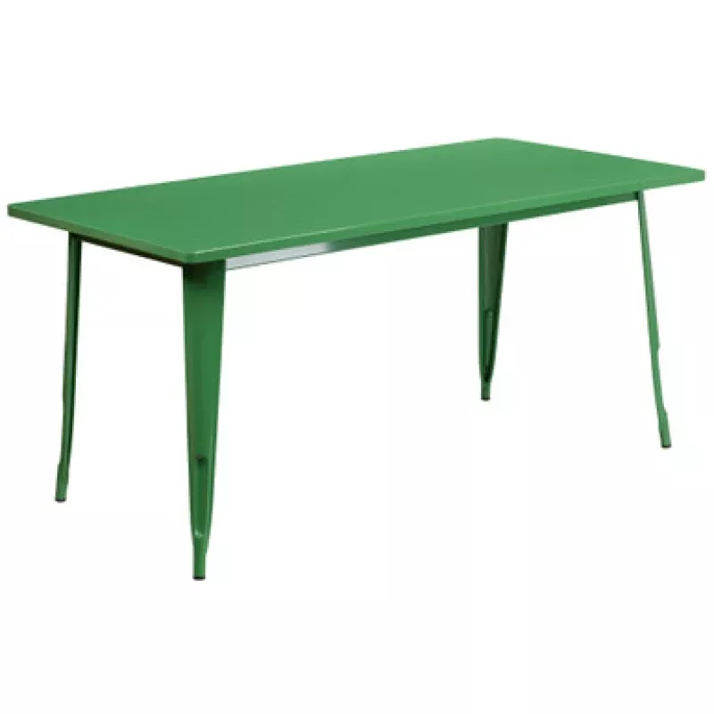 63” Green Contemporary Rectangular Outdoor Cafe Table | Pool Central