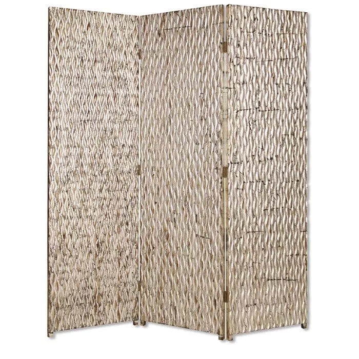 63" X 72" Silver Wood 3 PanelScreen