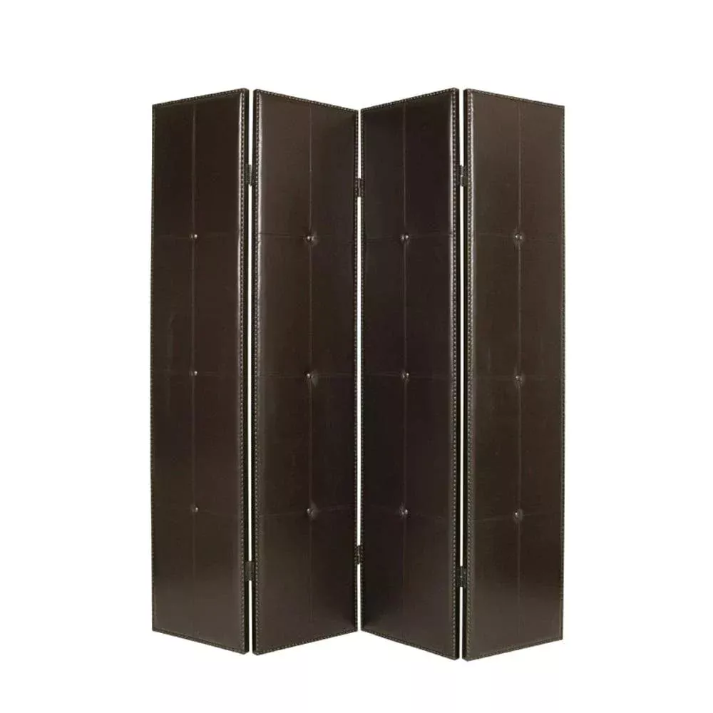 76" X 84" Brown Faux LeatherScreen
