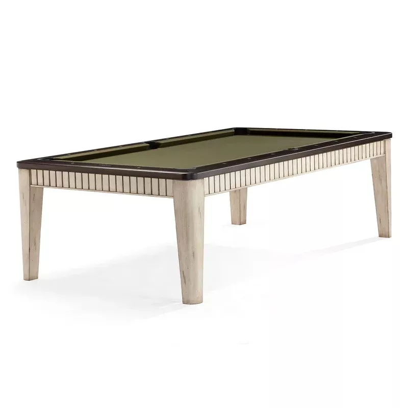 8′ Brunswick The Henderson Pool Table – Aged Linen/Walnut Rail