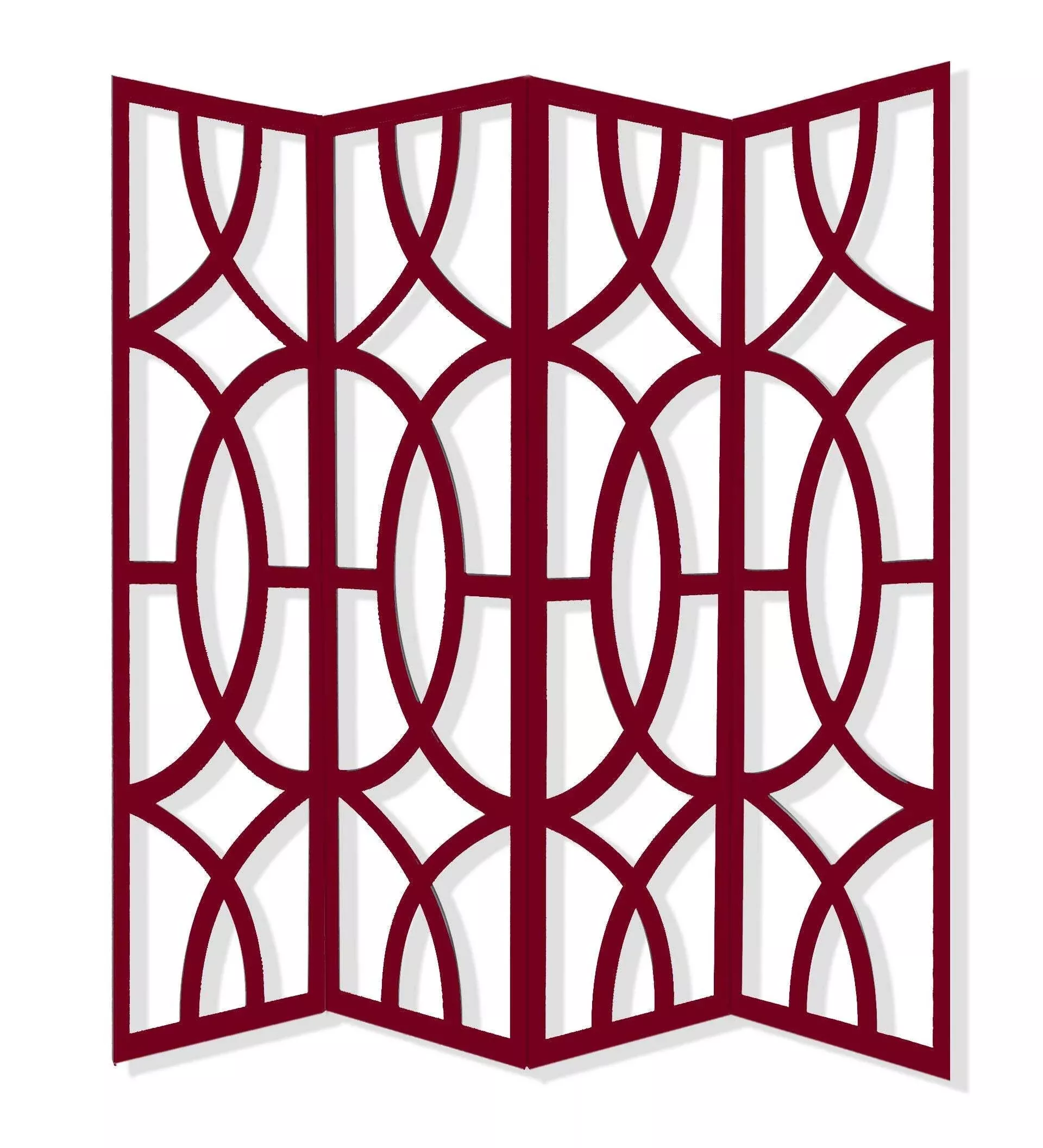 84 X 2 X 84 Red Wood 4 PanelScreen