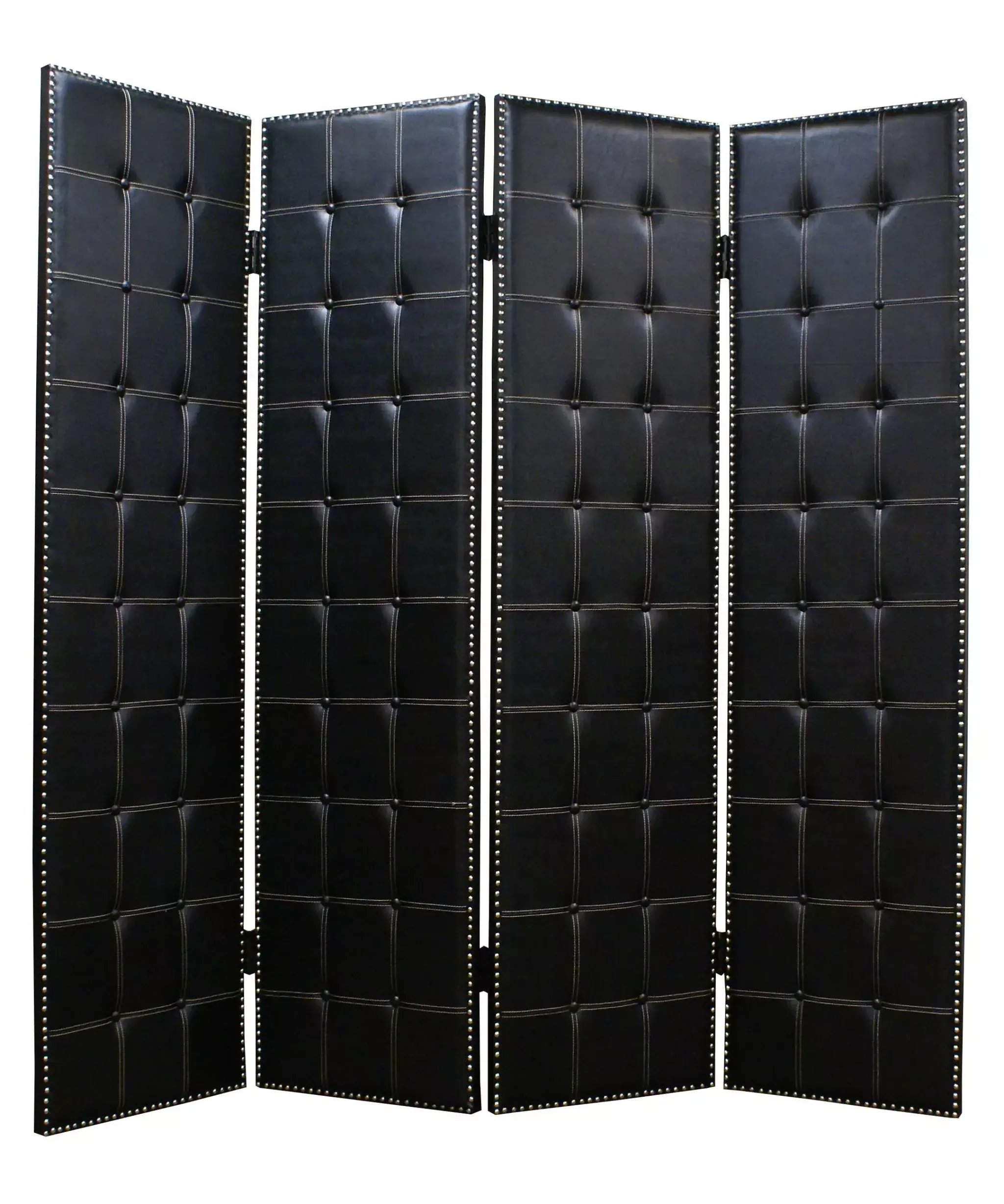 84 X 84 Black Faux LeatherScreen
