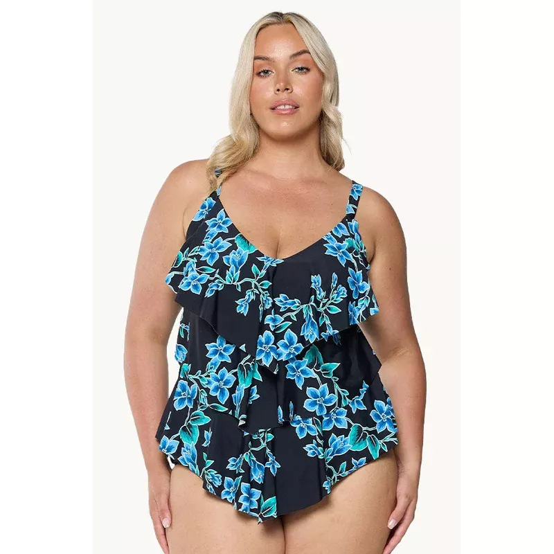 Bahamas Blue Tiered Frill Tankini Separate
