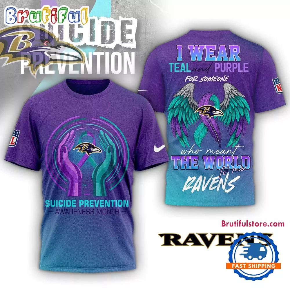 Baltimore Ravens NFL National Suicide Prevention Month 3D Shirt
