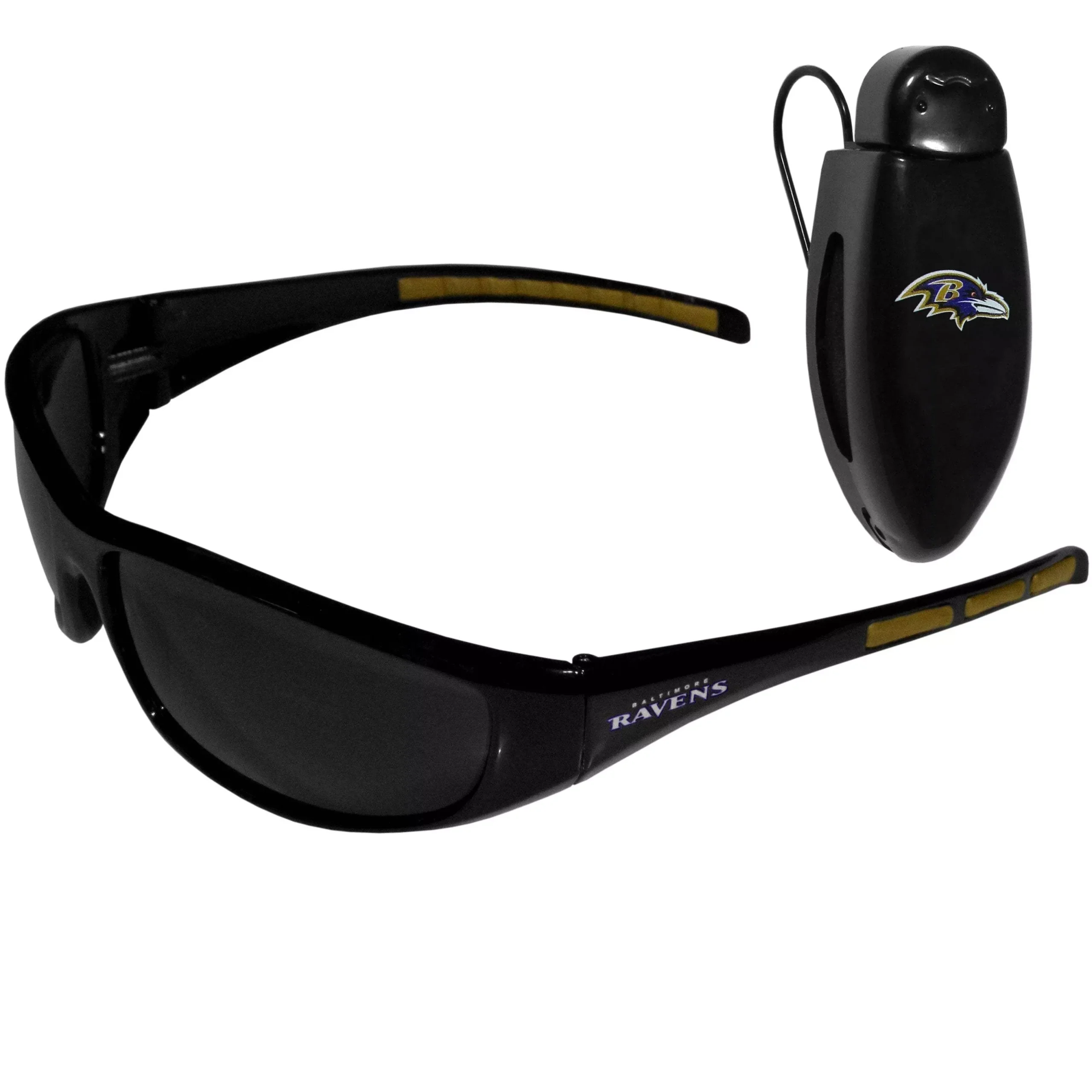 Baltimore Ravens Wrap Sunglass with Visor Clip
