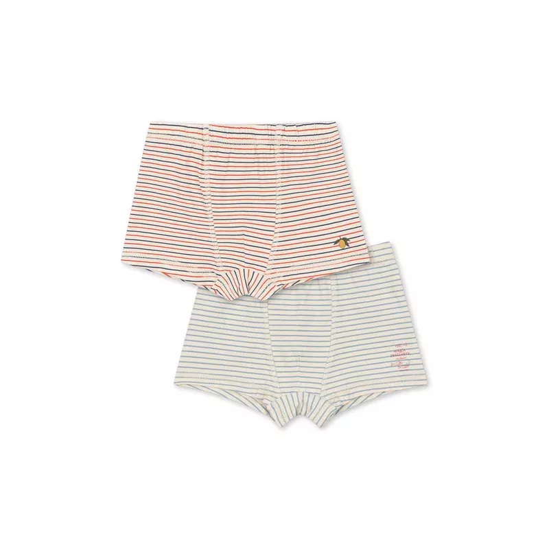 BASIC 2 PACK BOXERS – stripe bluie/stripe tricolore petit