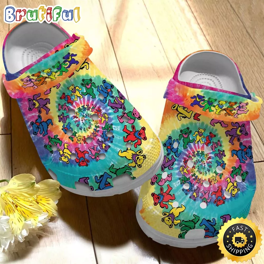 Bear Colorful Tie Dye Clogs Shoes