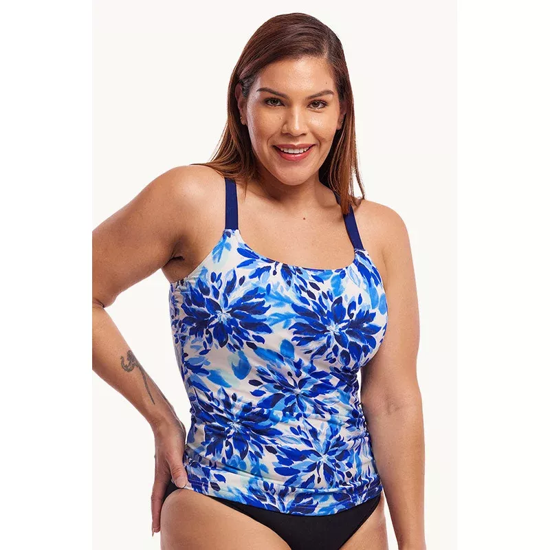 Blossom Blue Scoop Neck Tankini Separate