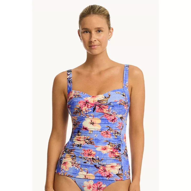 Blue Hawaii Twist Front Tankini Separate