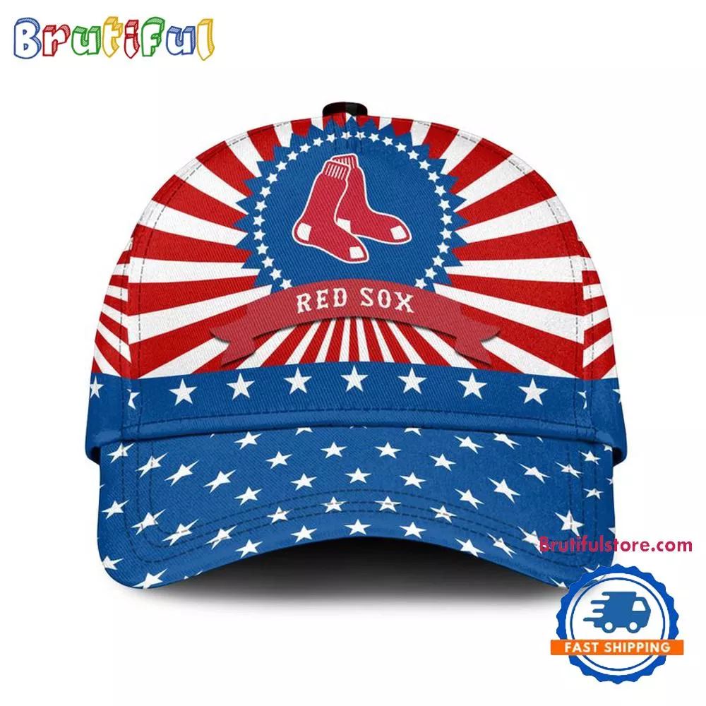 Boston Red Sox American Flag Pattern Independence Day Baseball Cap