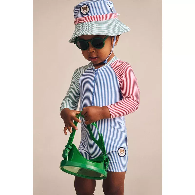 Boys Spliced Stripe Sunsuit