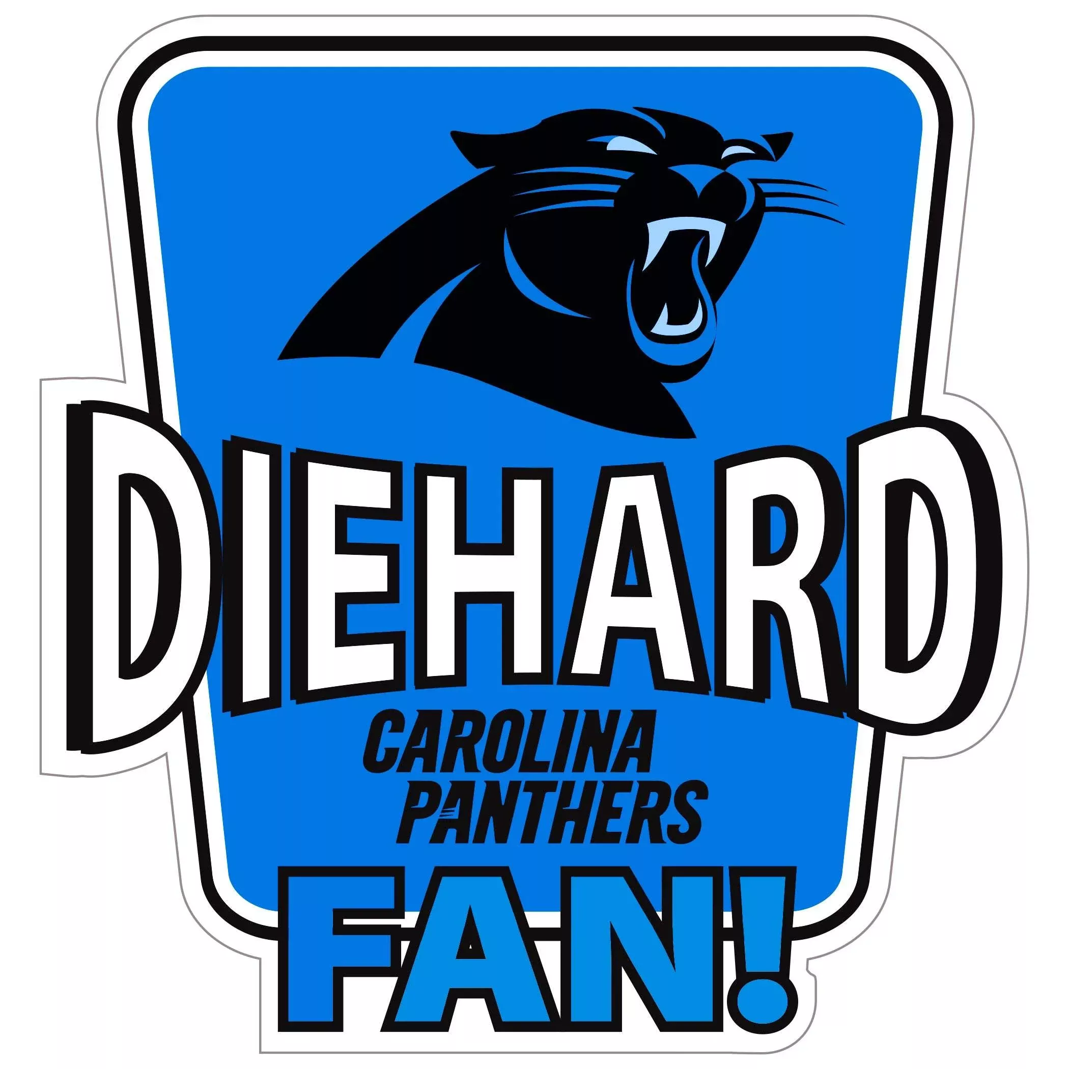 Carolina Panthers Die-Hard Fan Auto Decal