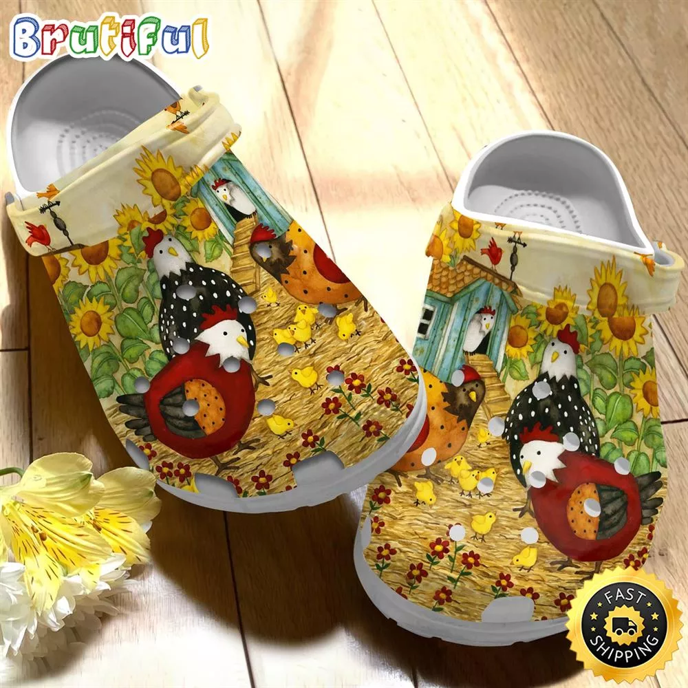 Chicken Classic Farm Sunflower Shoes Gift Clogs