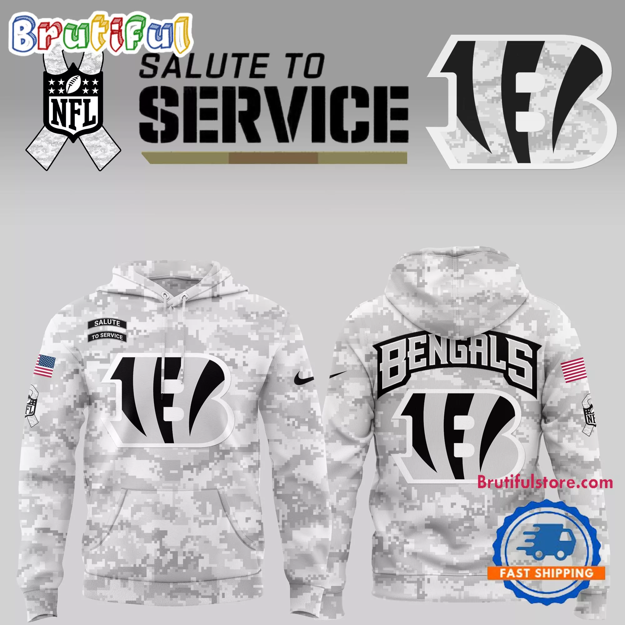 Cincinnati Bengals 2024 Salute to Service Hoodie