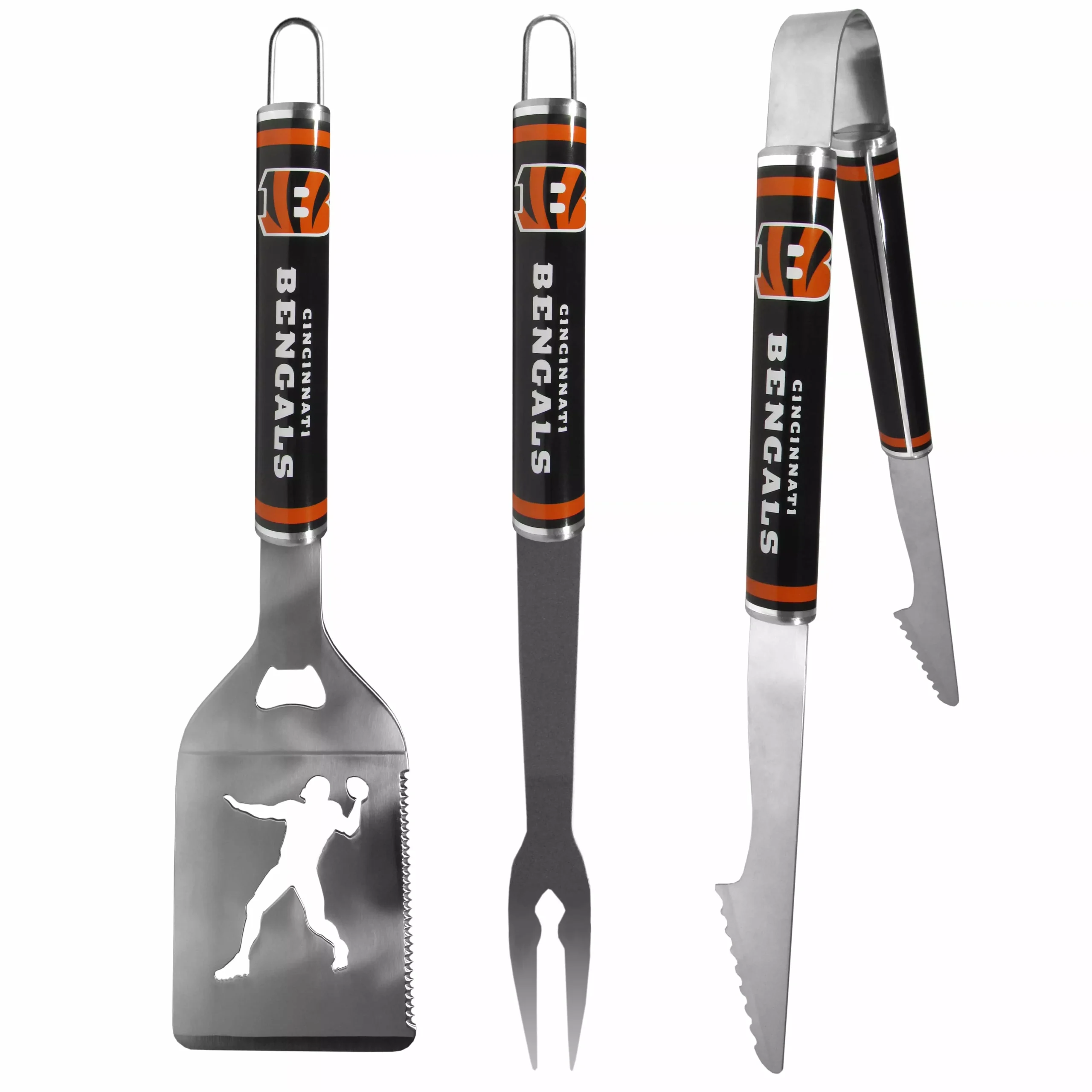 Cincinnati Bengals 3 pc Steel BBQ Tool Set