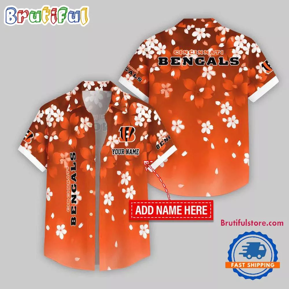 Cincinnati Bengals Five-petaled Flower Pattern Hawaii Shirt