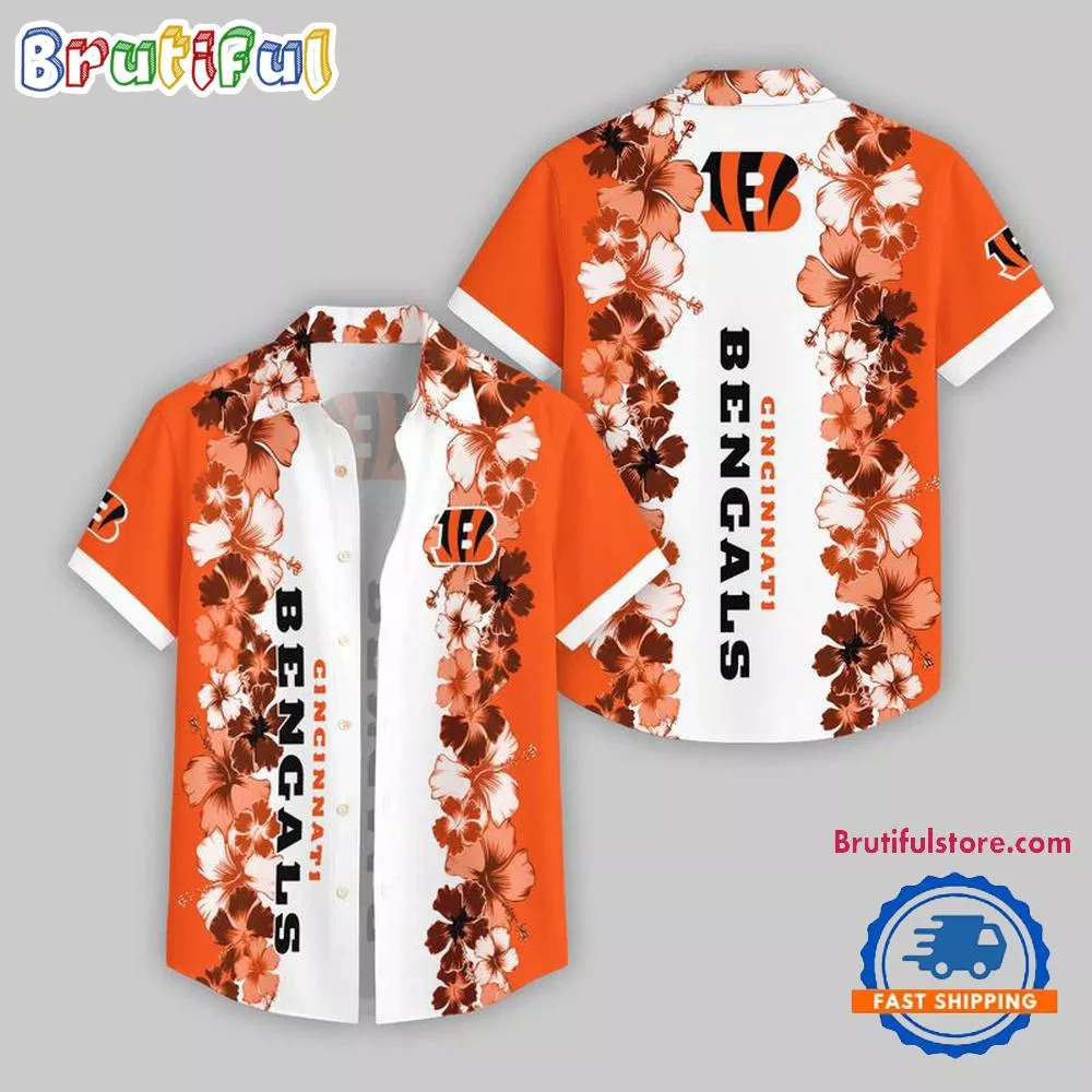 Cincinnati Bengals Flower Pattern Summer Beach Aloha Hawaii Shirt