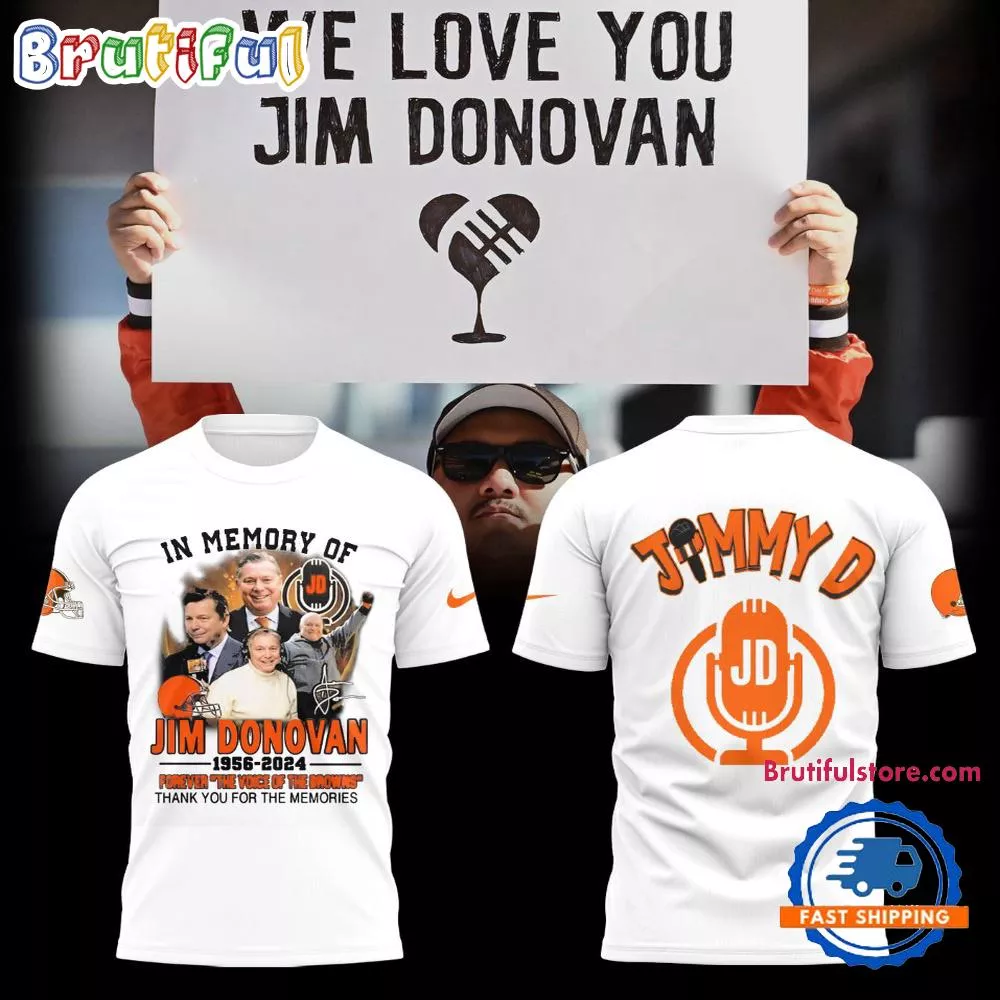 Cleveland Browns Jim Donovan Graphic White 3D Shirt