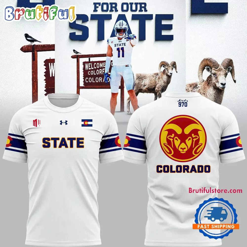Colorado State Rams New For Our State Uniform T Shirt