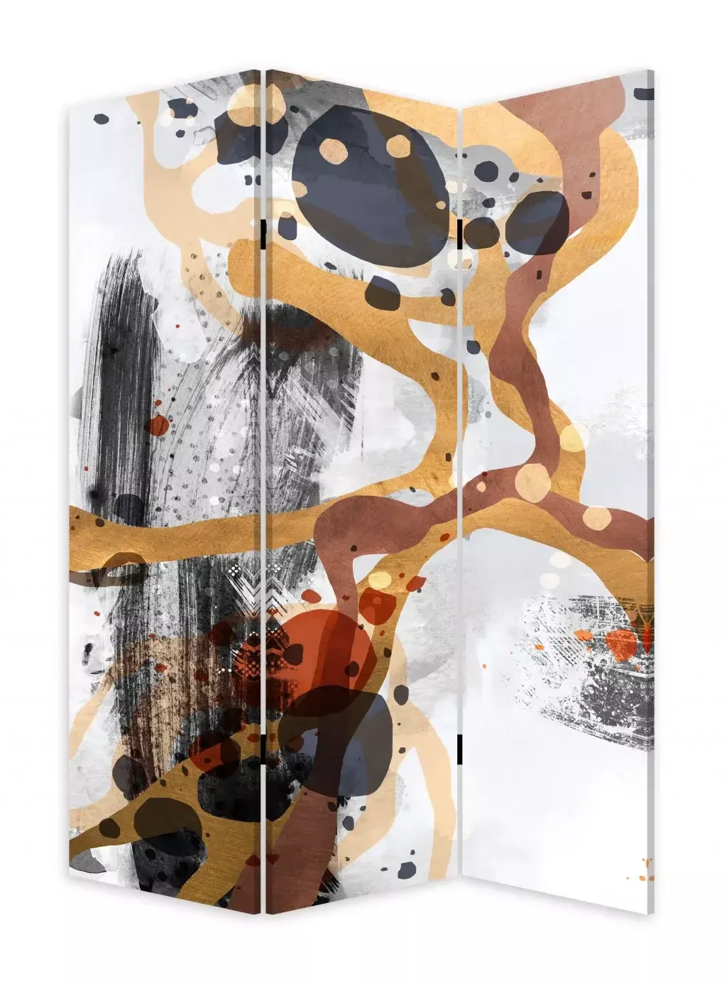 Contemporary Abstract ArtThree Panel Room Divider Screen