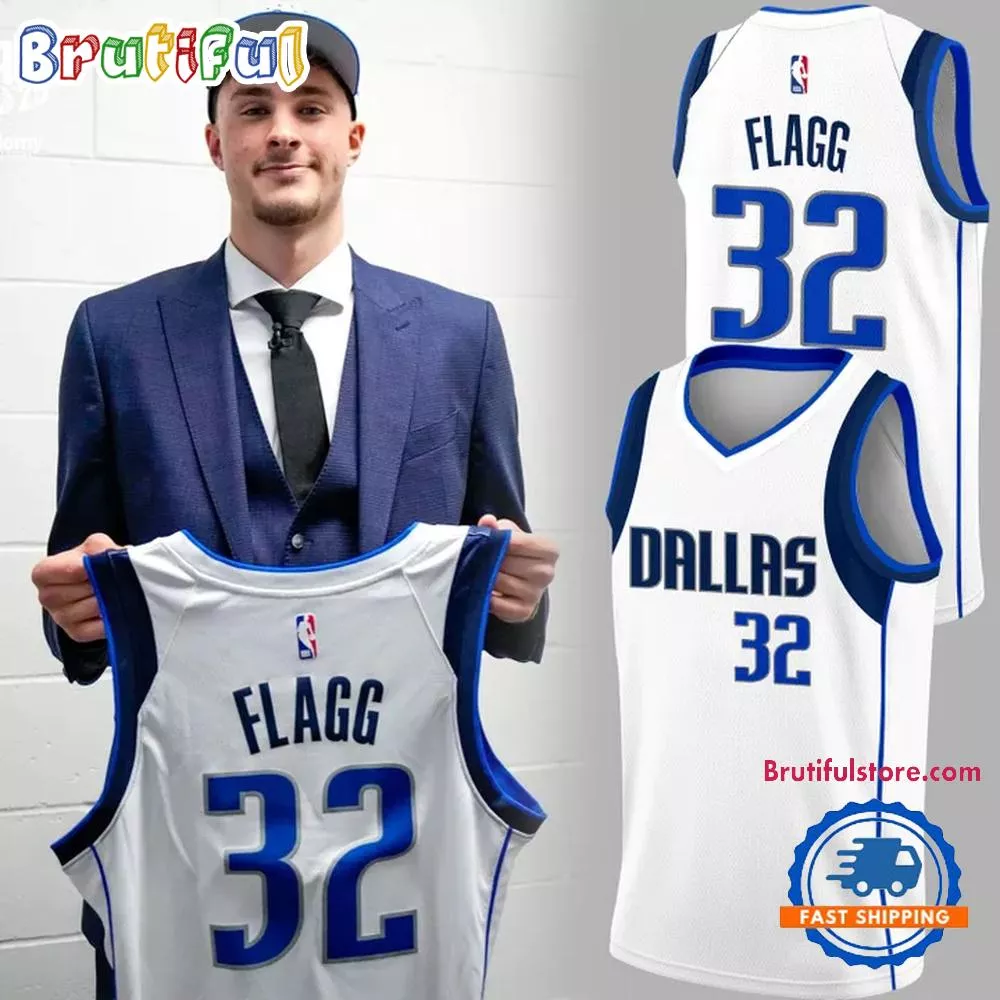 Cooper Flagg Dallas Mavericks 2025 NBA Draft First Round Pick Swingman White Basketball Jersey
