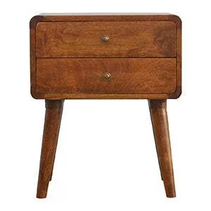 Curved Chestnut Bedside