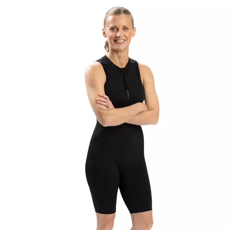Dolfin Women’s Aquashape Solid Mockneck Zip-Front Aquatard