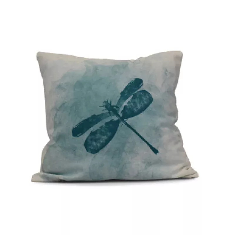 Dragonfly Outdoor Throw Pillow – 20 – Blue & White | Pool Central