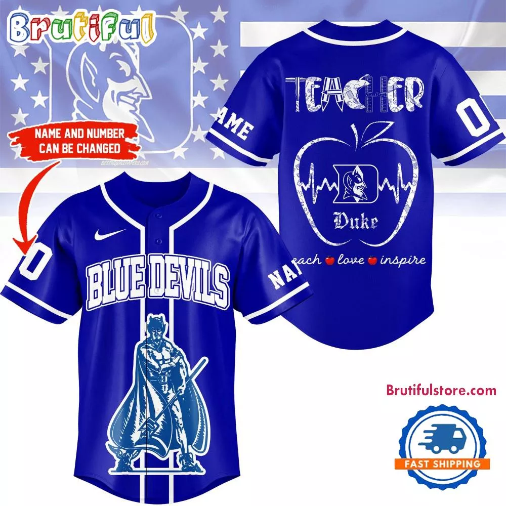 Duke Blue Devils Mascot Teacher Appreciation Month Baseball Jersey